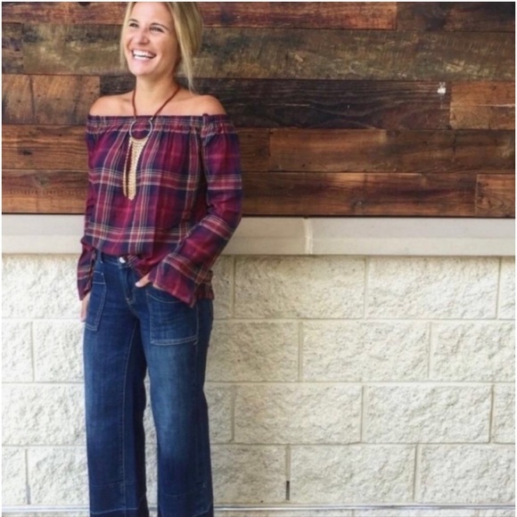 Cloth and Stone plaid top - Picture 1 of 6